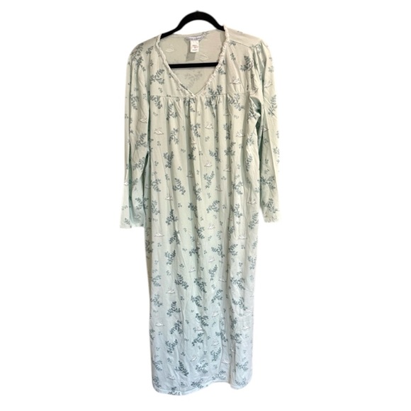 Cuddledown Other - Cuddledown Maxi Long Sleeve Nightgown Swan Print Women’s XL